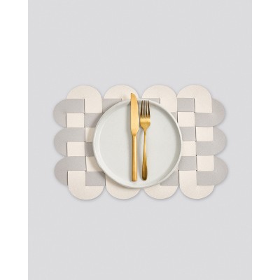 Δίχρωμο Πλεκτό Σουπλά από Δερματίνη Lorum Des.1 One Size (29x41cm) Εκρού