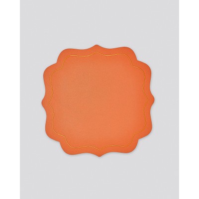 Μονόχρωμο Σουπλά από Δερματίνη Σχήμα Λουλούδι Lorum Des.4 One Size Πορτοκαλί
