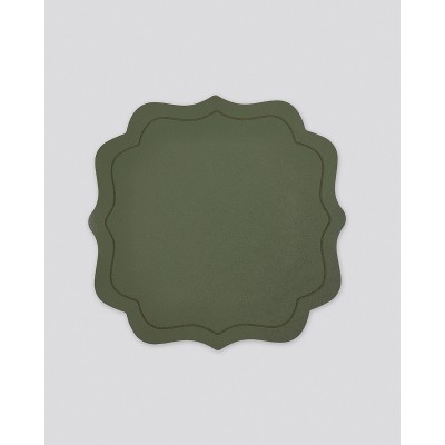 Μονόχρωμο Σουπλά από Δερματίνη Σχήμα Λουλούδι Lorum Des.4 One Size Κυπαρισσί