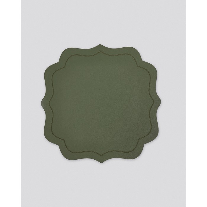 Μονόχρωμο Σουπλά από Δερματίνη Σχήμα Λουλούδι Lorum Des.4 One Size Κυπαρισσί