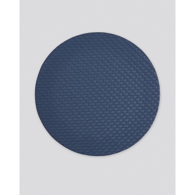 Δίχρωμο Στρογγυλό Πλεκτό Σουπλά από Δερματίνη Lorum Des.3 One Size (38cm) Μπλε