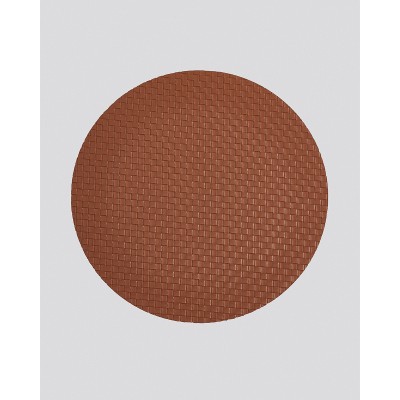 Δίχρωμο Στρογγυλό Πλεκτό Σουπλά από Δερματίνη Lorum Des.3 One Size (38cm) Καφέ