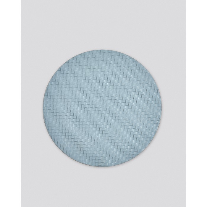 Δίχρωμο Στρογγυλό Πλεκτό Σουπλά από Δερματίνη Lorum Des.3 One Size (38cm) Σιέλ