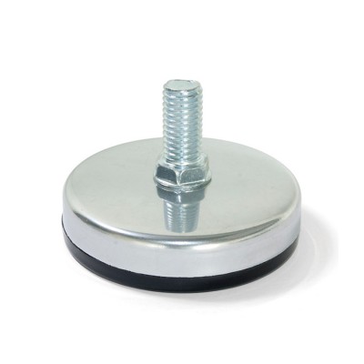 Πόδι μεταλλικό  ρυθμιζόμενο για έπιπλα M10 Στρογγυλό Ø 60 με πλαστικό μαύρο Πέλμα Emuca 3057564