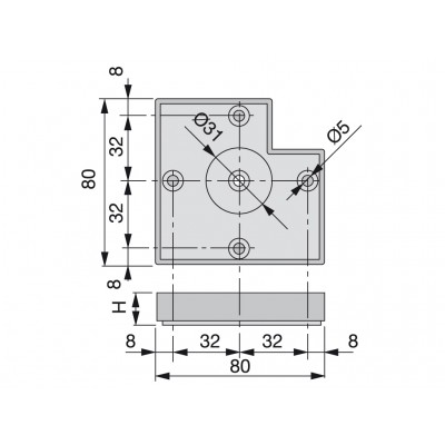 Πόδι Πλαστικό για έπιπλα Alumix7 Emuca ύψος 15 mm σε βαμμένο αλουμίνιο Emuca 3118525