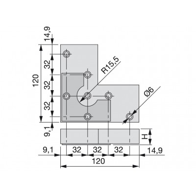 Πόδι Πλαστικό για έπιπλα Alumix8 Emuca ύψος 12 mm μεταλλικό γκρι φινίρισμα Emuca 3118825