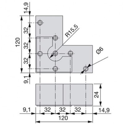 Πόδι Πλαστικό για έπιπλα Alumix8 Emuca ύψος 24 mm μεταλλικό γκρι φινίρισμα Emuca 3118925