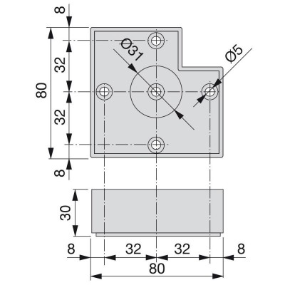 Πόδι Πλαστικό για έπιπλα Alumix7 Emuca ύψος 30 mm σε βαμμένο αλουμίνιο Emuca 3118625