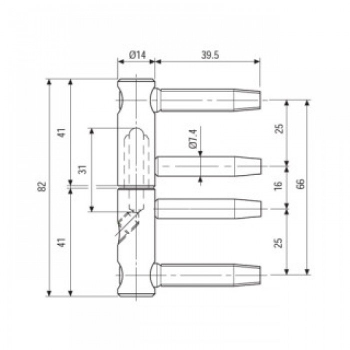 Μεντεσές βίδας ρυθμιζόμενος 3D Ø14mm Γαλβανιζέ AGB