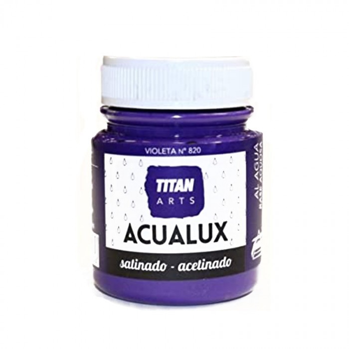 Χρώμα Νερού Σατινέ για Ζωγραφική & Χειροτεχνίες Aqualux Titan Arts Satinado 100ml Violeta No820