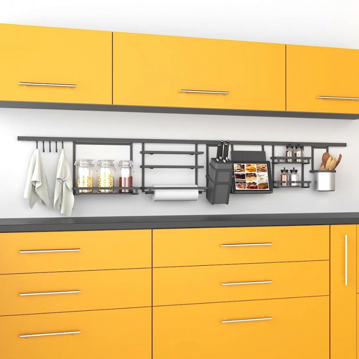 Αγκίστρια από τιτάνιο γκρι για ανάρτηση βάσεων σε προφίλ αλουμινίου Emuca 8965235