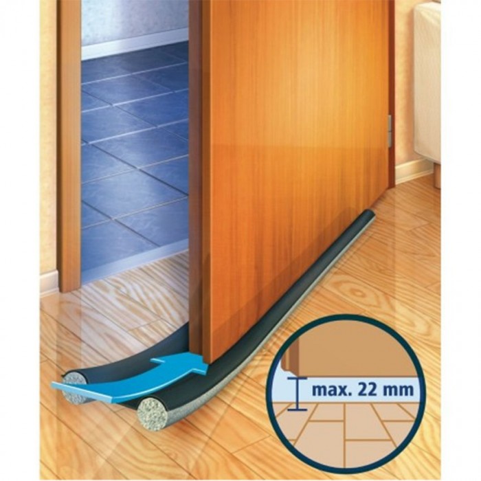 Αεροστόπ / Αεροφράκτης πόρτας Περαστός Διπλός Γκρί Φ30 x 100cm Interfilm 157-04