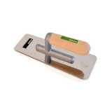 Σπάτουλα Τεχνοτροπίας OIKOS ΙΝΟΧ 240mm x 100mm με ξύλινη λαβή για Πατητή Τσιμεντοκονία