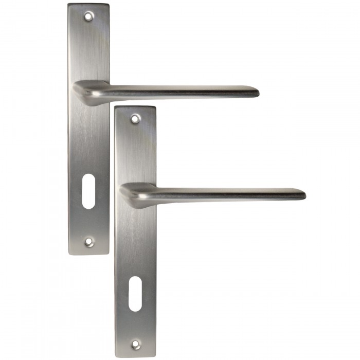 Πόμολο Πόρτας (Μονό ή Ζεύγος) Xειρολαβή με Πλάκα CMD 4021287 MSN Νίκελ Ματ