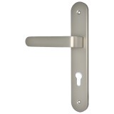 Πόμολο Πόρτας (Μονό ή Ζεύγος) Longevita Xειρολαβή με Πλάκα 4080-S05 σε Pearl Nickel Finish