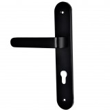 Πόμολο Πόρτας (Μονό ή Ζεύγος) Longevita Xειρολαβή με Πλάκα 4080-S19 σε Matt Black Finish
