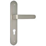 Πόμολο Πόρτας (Μονό ή Ζεύγος) Longevita Xειρολαβή με Πλάκα 4080-S05 σε Pearl Nickel Finish