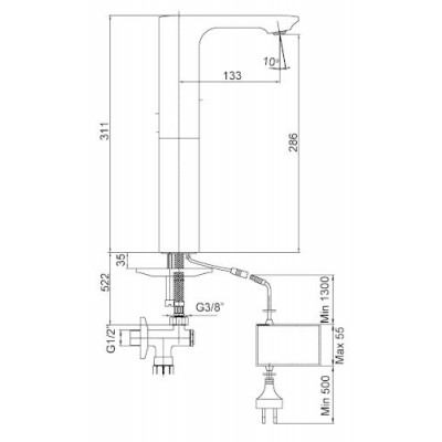Μπαταρία νιπτήρος με φωτοκύτταρο Serel E.C.A 108108045-100