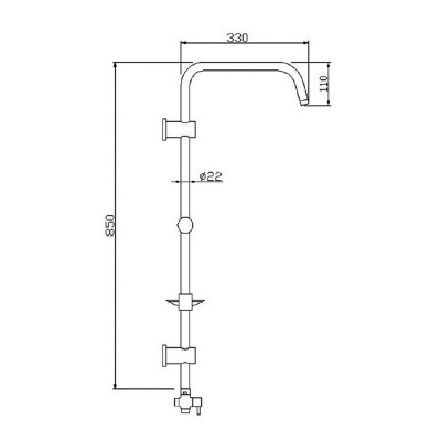 Στήλη Ντουζ με ύψος 85cm Tema Rain Plus Krom 53231