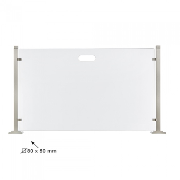 Γυάλινη Κάλυψη τζακιού 559 σε Νίκελ Ματ 52x91cm