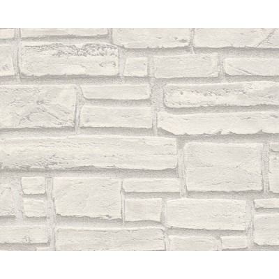 Ταπετσαρία Τοίχου ELEMENTS   «A.S. Création»  «Best of Wood&Stone 2» 662316 «Stone, Cottage, Grey, White» (10,05 x 0,53m)