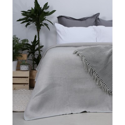 Κουβέρτα μονόχρωμη Jenny Υπέρδιπλη 250cm Χ 230cm Γκρι