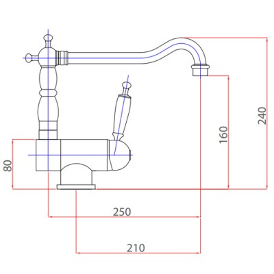 Μπαταρία κουζίνας Bugnatese Oxford 7596-220 σε Μπρονζέ