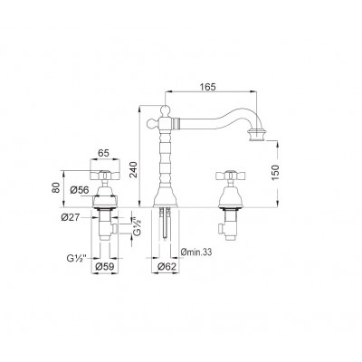 Μπαταρία νιπτήρος Bugnatese Princeton 812-100