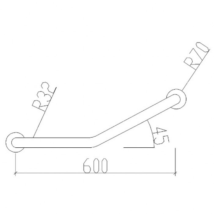 Μπάρα στήριξης AMΕΑ γωνιακή inox 60cm ΧΡΩΜΙΟ 82003 Tema