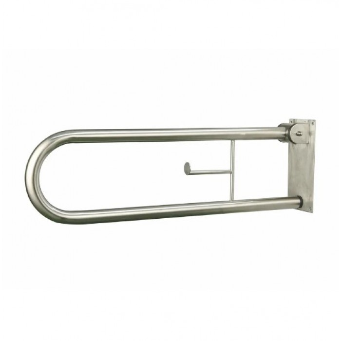 Μπάρα Στήριξης AMΕΑ ανακλινόμενη Inox 75cm με χαρτοθήκη ΧΡΩΜΙΟ 82011 Tema