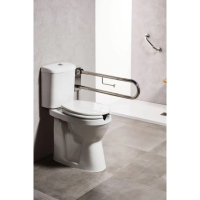 Μπάρα Στήριξης AMΕΑ ανακλινόμενη Inox 75cm με χαρτοθήκη ΧΡΩΜΙΟ 82011 Tema