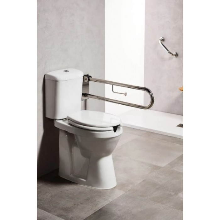 Μπάρα Στήριξης AMΕΑ ανακλινόμενη Inox 75cm με χαρτοθήκη ΧΡΩΜΙΟ 82011 Tema