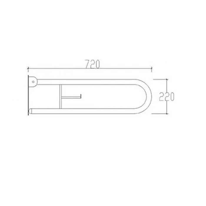 Μπάρα Στήριξης AMΕΑ ανακλινόμενη Inox 75cm με χαρτοθήκη ΧΡΩΜΙΟ 82011 Tema