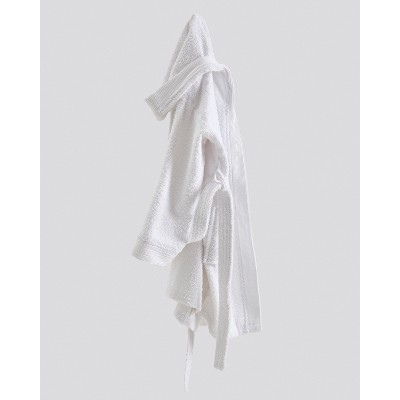 Παιδικό Βαμβακερό Πετσετέ Μονόχρωμο Μπουρνούζι με Πλισέ Γιακά & Κουκούλα Rease 8-10 ετών