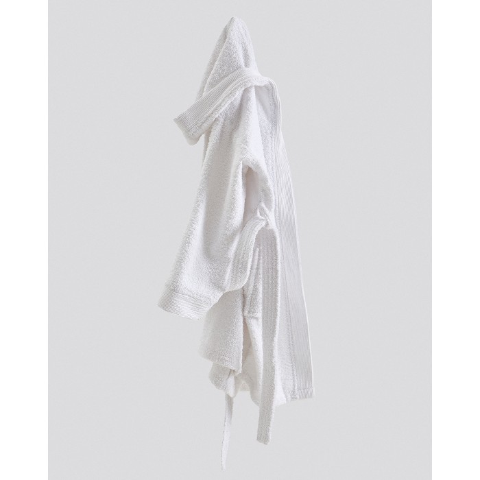 Παιδικό Βαμβακερό Πετσετέ Μονόχρωμο Μπουρνούζι με Πλισέ Γιακά & Κουκούλα Rease 10-12 ετών