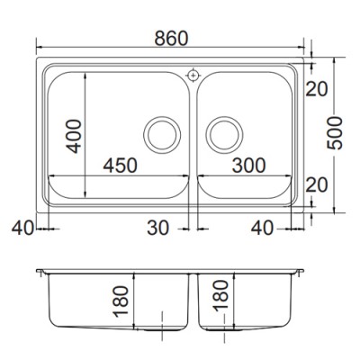 Ανοξείδωτος  νεροχύτης Apell Venezia 8320-112 (86x50) Σαγρέ