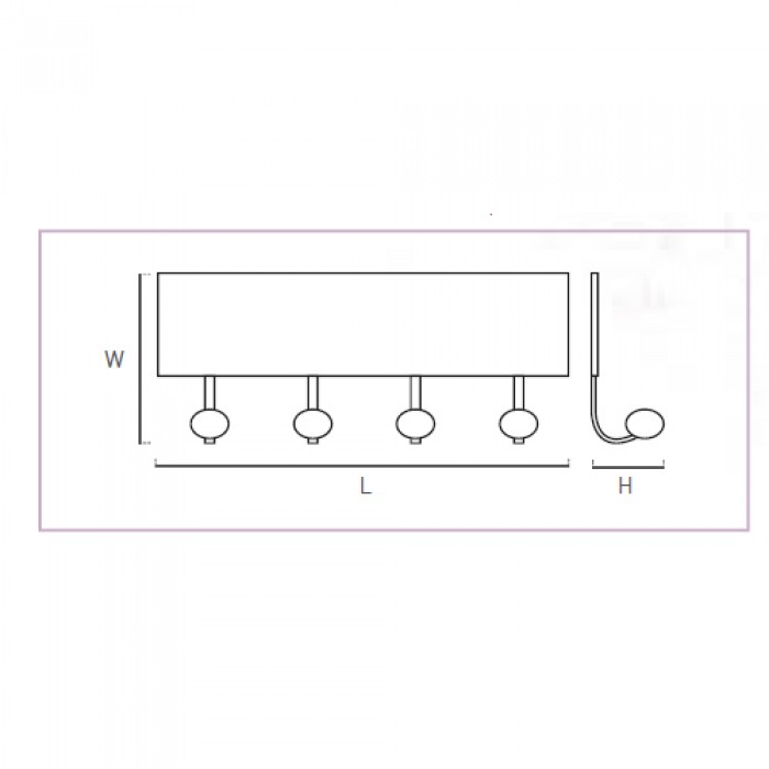Κρεμάστρα 4 θέσεων Μεταλλική με Vintage σχέδιο Nesu 9063N02
