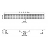 Κανάλι ντουζιέρας 33cm με ρυθμιζόμενο ύψος και σχάρα SS 304 INOX Tema 93743 Kare