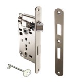 Κλειδαριά Μεσόπορτας Οβάλ με κέντρο 40-75mm Νίκελ AGB ATENE