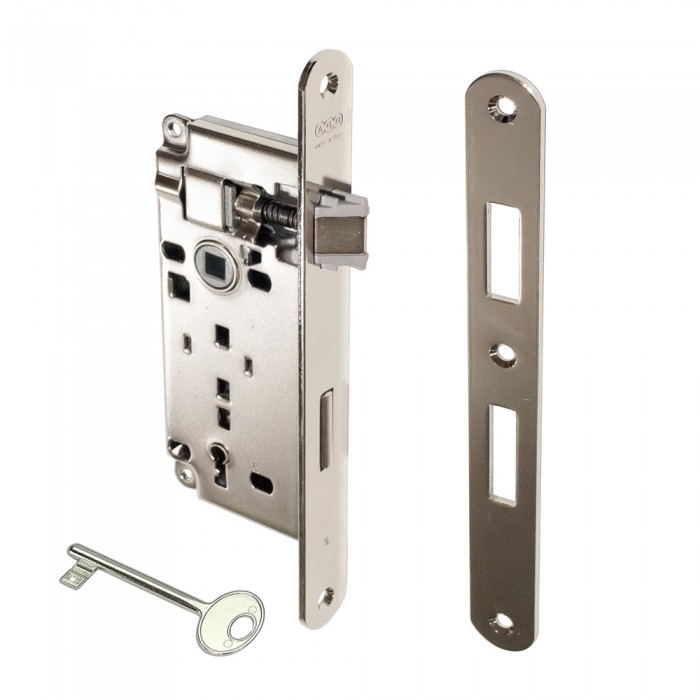 Κλειδαριά Μεσόπορτας Οβάλ με κέντρο 40-75mm Νίκελ AGB ATENE