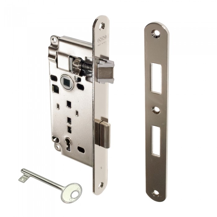 Κλειδαριά Μεσόπορτας Οβάλ με κέντρο 40-75mm Νίκελ AGB ATENE