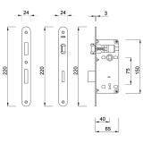 Κλειδαριά Μεσόπορτας Οβάλ με κέντρο 40-75mm Νίκελ AGB ATENE