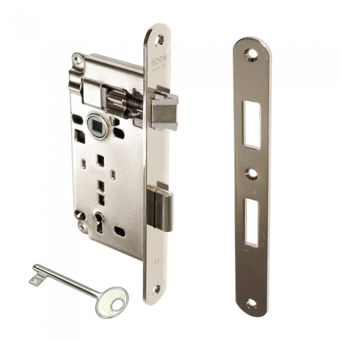 Κλειδαριά Μεσόπορτας Οβάλ με κέντρο 45-75mm Νίκελ AGB ATENE