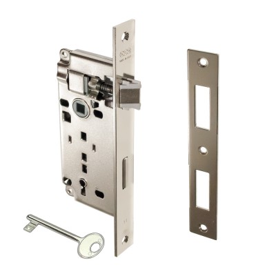 Κλειδαριά Μεσόπορτας Τετράγωνη με κέντρο 40-75mm Νίκελ AGB ATENE