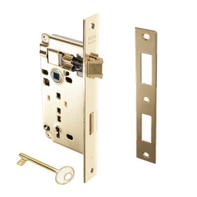 Κλειδαριά Μεσόπορτας Τετράγωνη με κέντρο 45-75mm Χρυσή AGB ATENE