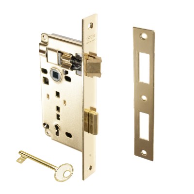 Κλειδαριά Μεσόπορτας Τετράγωνη με κέντρο 45-75mm Χρυσή AGB ATENE