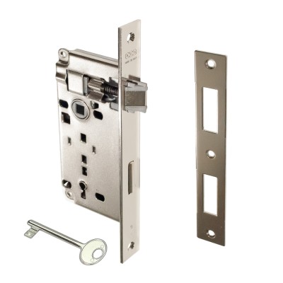 Κλειδαριά Μεσόπορτας Τετράγωνη με κέντρο 45-75mm Νίκελ AGB ATENE