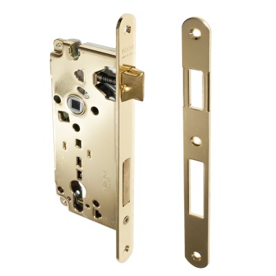 Κλειδαριά Εξώπορτας Κυλίνδρου Οβάλ με κέντρο 45-85mm Χρυσή AGB F22 Sicurezza