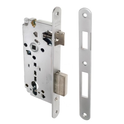 Κλειδαριά Εξώπορτας Κυλίνδρου Οβάλ με κέντρο 45-85mm Χρώμιο Ματ AGB F22 Sicurezza