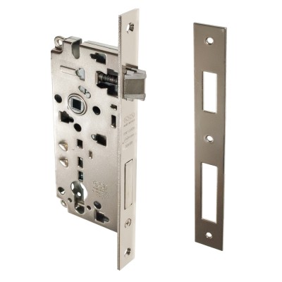 Κλειδαριά Εξώπορτας Κυλίνδρου Τετράγωνη με κέντρο 45-85mm Νίκελ AGB F22 Sicurezza